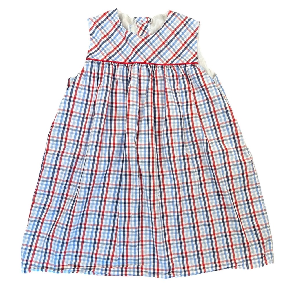 Little English Bellemeade Americana Plaid Checkered Dress Size 7